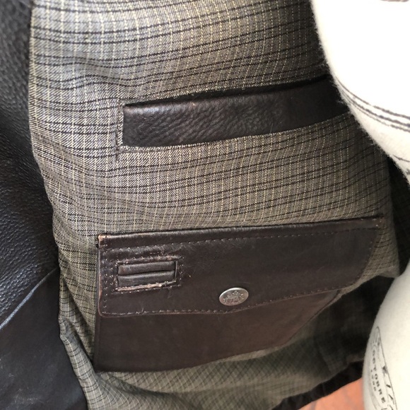 SzM mens dark brown distressed leather coat - Picture 5 of 12